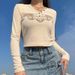 Trendy Women's Wing Shaped Slim V Neck Short Top Long Sleeved Pullover T-Shirt Basic Base Layer 2025 New Cross Border Fashion_ecoleips.com