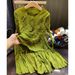 Women's Clothing High Grade Handmade Pile Flower Pleated Top Skirt Two Piece Suit Temperament Fashion Suit Female Autumn New Style_ecoleips.com