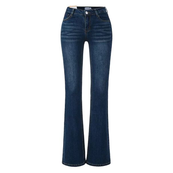 Hot Girl Waist To Hip Ratio Denim Flared Pants, New Autumn Style, Slimming, High Elasticity, Leg Lengthening Flared Pants_ecoleips.com