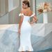 Elegant Off-Shoulder Mermaid Bandage Dress - Stretch Polyester Formal Evening Gown For Women, Slim Fit Tailored Corset Party Dress_ecoleips.com