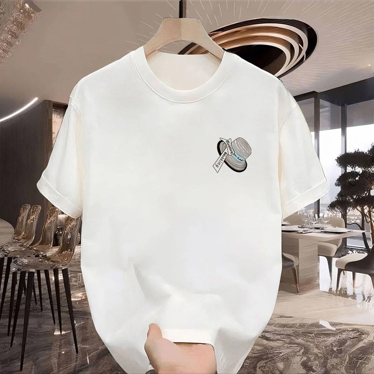 New Cotton Fashion Sense Printing Short-sleeved T-shirt Unisex Men Summer Tide Loose Hundred Tops_ecoleips.com