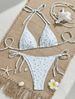 Women's Clothing Style Women's Bikini Swimsuit High-End Floral Print Halter Neck Tie-Up Sexy Swimwear For Hot Springs And Vacations_ecoleips.com