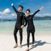 Aria Basics One-piece Unisex Swimwear, Two-piece Long-sleeve Long-pants Set, Solid Color Conservative Diving Suit For Surfing And_ecoleips.com