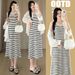 Autumn New Korean Fashion Loose Shirt + Striped Dress Two-Piece Set For Pregnant Women_ecoleips.com