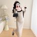 Autumn New Korean Fashion Color-Block 2-Piece Maternity Dress_ecoleips.com