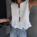 Women's Clothing Summer Y2K Hot Selling Solid Color Cotton And Linen Pleated Strap Women's Shirt_ecoleips.com