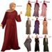 New Cross-border Women's Robe, Simple Basic Solid Color Plus-size Dress Set_ecoleips.com