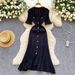 Elegant Fishtail Sweater Dress American Style Long Slim Fit Knitted Women's Clothing High Quality_ecoleips.com