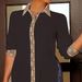 Women's Elegant Versatile Plaid Patchwork Long Sleeved Shirt Top For Business Casual Occasions_ecoleips.com