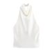 Aria Basics Aria Basics Cross-border European And American Women's Fashion INS Popular Trendy Silk Satin Halter Neck Tank Top_ecoleips.com