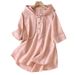 Classical Chinese-Style Leisure Short-Sleeved Jacquard Embroidered Cotton-Linen Shirt For Women, Summer Loose-Fitting Ho_ecoleips.com