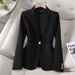 Casual Women's Blazer Korean Style Long Sleeve Professional Suit Jacket For Commuting And Workplace Autumn Winter_ecoleips.com