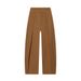 Women's High-Waisted Pleated Wide-Leg Pants – Polyester Office Trousers With Front Draping, Minimalist Comfort For Work & Weekend (Colors A-F, XS-L)_ecoleips.com