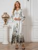 Cross-Border Muslim Robe Printed Beaded Long Dress, Abayas Rhinestone Elegant Style, Women's Fashionable Long Skirt Dress_ecoleips.com
