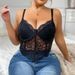 Plus Size Lace Underwire Bustier – Full Coverage Corset Bra For Women, Supportive & Elegant_ecoleips.com