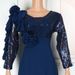 Women's Clothing Plus Size Sequined Dress Long Skirt Chiffon Flower Dress_ecoleips.com