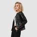 Women's Clothing New Autumn Slim Women's Stand Up Collar Slim Jacket Leather Jacket Women's Custom Pattern Making_ecoleips.com