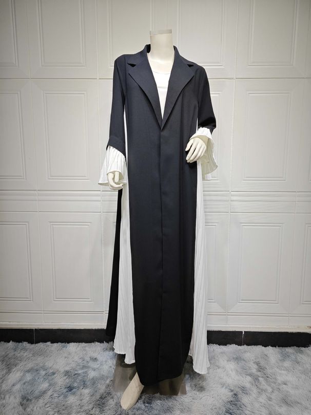Women's Clothing Modest Muslim Clothing Pleated Dress Fashion Middle Eastern Cardigan Abaya Coat_ecoleips.com