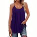 Women's Clothing Summer Pleated Thin Strap Casual Top Loose Fit Polyester Tank Top By New_ecoleips.com