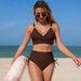 Sporty High-Waist Bikini Set – Solid Color Swimwear For Women (S-2XL, Black/Army Green/Royal Blue/Peacock Green/Coffee)_ecoleips.com