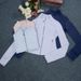 Women's Silver Zip-Up Cropped Jacket Slim Fit Breathable Lightweight Yoga Running Sun Protection Athletic Outerwear Polyester_ecoleips.com
