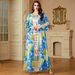 Women's Clothing Middle East Dubai Women's Robe Long Skirt Fashion Printing Splicing Loose Sequin Dress_ecoleips.com