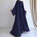 Verve M2599 Ladies Muslim New Solid Color Chiffon Elegant Dress Casual Loose Coat_ecoleips.com