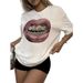 European And American Cross-border Foreign Trade Wholesale Clothing Sexy Fashion Lip Print Round Neck Plus Size_ecoleips.com