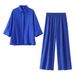 Trafzains Wholesale Spring Wind Loose Shirt Wide Leg Pants Casual Suit_ecoleips.com