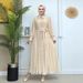 Elegant Muslim Dress For Women – Modest Long Skirt With Lace Patchwork, Slim Waist Design, Turkey Fashion (White/Black/Apricot/Sky Blue/Caramel)_ecoleips.com