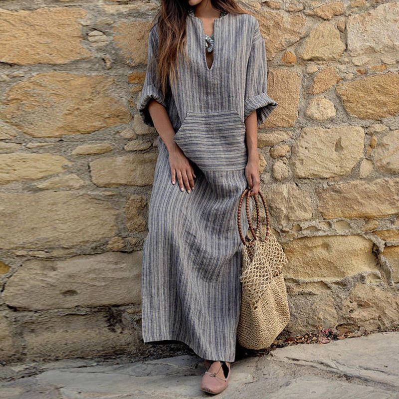Cross-Border Independent Station Hot-Selling European And American New Style Cotton Linen Color-Woven Striped_ecoleips.com
