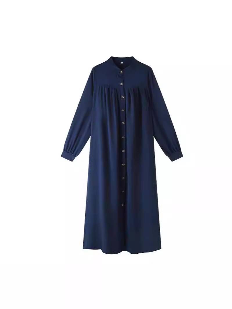 Women's Clothing Solid Color Dress Ladies Casual Long Skirt_ecoleips.com