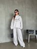 Urban Script Half-Zip Hoodie & Relaxed Pants Set – Premium Cotton Streetwear Coord (Oversized Fit, Bold Typography, Gender-Neutral Styling)_ecoleips.com