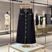 Women's Clothing Fashionable And Chic Knitted Women’s High-Waisted A-Line Skirt – Winter Knit Midi Skirt With Elegant Embroidery (Black/White, S-XXL)_ecoleips.com