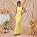Elegant High-Slit Bodycon Dress For Women - Sleeveless, Stretchy Polyester Blend, Summer Casual & Party Wear (XS/S/M/L)_ecoleips.com