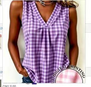Women's plus Size Summer Plaid Tank Top Breathable Stretch Sleeveless Casual Wear Camisole_ecoleips.com