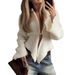 Women's Light Luxury Knitted Cardigan Solid Color Button Down Irregular Hem European American Style Top For Autumn_ecoleips.com
