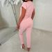 Women's Clothing Women's Spring Summer Casual Elastic Waist Pant Set Round Neck Loose Top European American Fashion_ecoleips.com