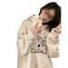 Women's Printed Hooded Sweatshirt Fleece Lined Thick Coat Autumn Winter Heavyweight Couple Style New National Trend 2025_ecoleips.com