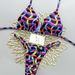 Colorful Wavy Pattern Two Piece Swimsuit 2026 New Style Women's Bikini Set for Beach Vacation European And American Foreign Trade_ecoleips.com