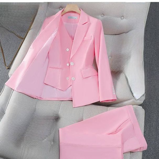 Women's Clothing Professional Suit Temperament Goddess Style Formal Suit Vest Three Piece Work Clothes_ecoleips.com