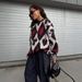 Retro Knit Sweater Women's Oversized - Black & Red Diamond Pattern (60% Cotton, Soft Crewneck) Vintage-Inspired Cozy Pullover For Fall/Winter_ecoleips.com