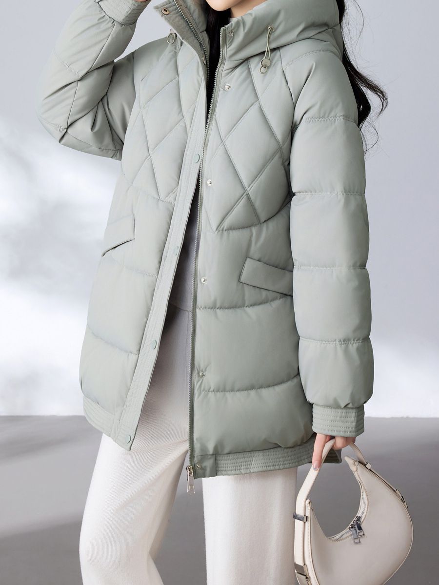 Women’s Puffer Jacket – Oversized Cropped Fit, Lightweight Warmth, Hooded Streetwear Essential (Black/Matcha/White/Coffee, M-XXL)_ecoleips.com