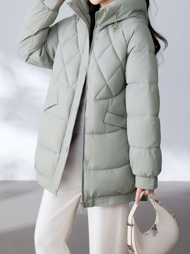 Women’s Puffer Jacket – Oversized Cropped Fit, Lightweight Warmth, Hooded Streetwear Essential (Black/Matcha/White/Coffee, M-XXL)_ecoleips.com