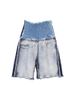 Women's High Waist Distressed Denim Shorts - Patchwork Design Casual Summer Bermuda Jeans (Blue, S-2XL)_ecoleips.com