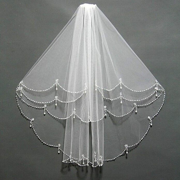 Handmade Pearl Veil With Double Layer Comb - Bridal Wedding Hair Accessory For Photography & Outdoor Ceremonies_ecoleips.com