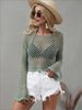 Women's Clothing Women's Knitted Sweater With Trumpet Sleeves Round Neck Hollow Design Style Spring Summer Top_ecoleips.com
