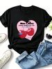 Women Vintage Cherry Pink Heart Graphic T Shirt Casual Crew Neck Short Sleeve Tee Summer Y2K Coquette Aesthetic Top_ecoleips.com