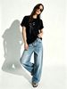 Women Crew Neck Short Sleeve T-Shirt Minimalist One Line Woman Holding Rose Abstract Graphic Casual Summer Basic Daily Top For Ladies_ecoleips.com
