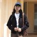 Autumn Winter Solid Color Double Zipper Long Sleeve Sweatshirt Women Outerwear American Style Short Cardigan Top_ecoleips.com